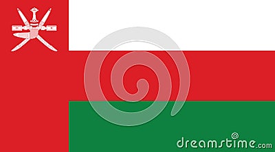 Oman flag, Sultanate of Oman Stock Photo