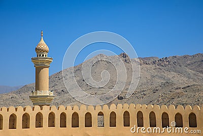 Minaret in Nizwa, Sultanate of Oman Stock Photo