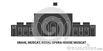 Oman, Muscat, Royal Opera House Muscat, travel landmark vector illustration Vector Illustration