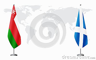 Oman and Scotland flags for official meeting Vector Illustration