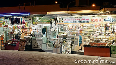 oman souvenirs sold at Al-Husn Souq in Salalah Editorial Stock Photo