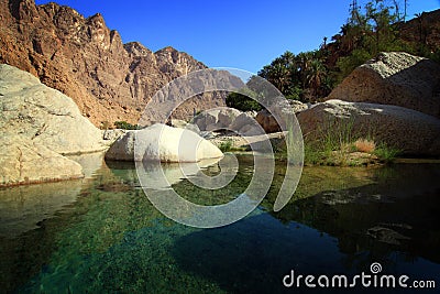 Oman: Wadi Tiwi Stock Photo