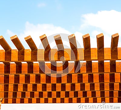 in oman the wooden roof Stock Photo