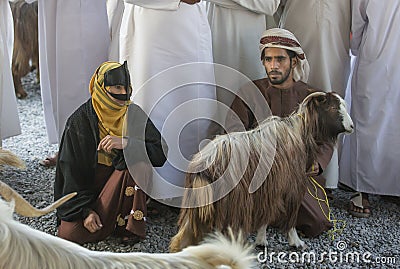 Omani couple at a market Editorial Stock Photo