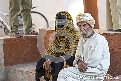 Omani couple at a market Editorial Stock Photo