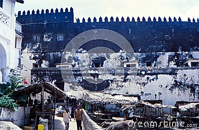 Omani fortress market Lamu, Kenya Editorial Stock Photo