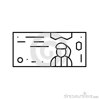 omani rial omr line icon vector illustration Cartoon Illustration