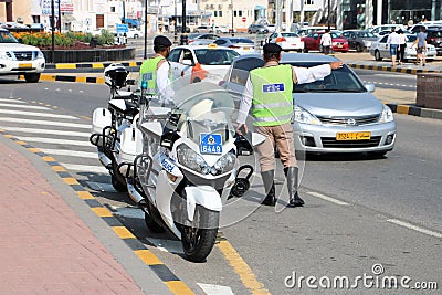 Oman traffic police patrol Editorial Stock Photo