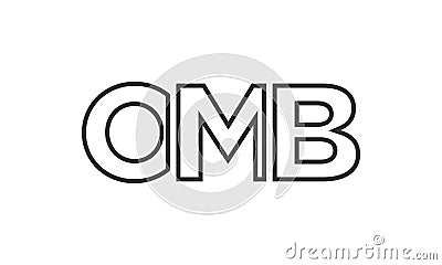 OMB logo design template with strong and modern bold text. Initial based vector logotype featuring simple and minimal typography. Vector Illustration
