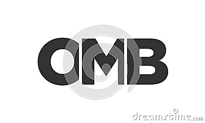 OMB logo design template with strong and modern bold text. Initial based vector logotype featuring simple and minimal typography. Vector Illustration