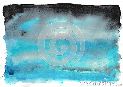 Ombre Colored Watercolor Background from black to blue Stock Photo