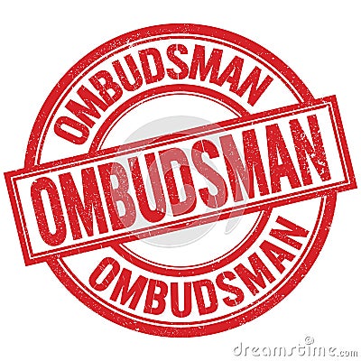 OMBUDSMAN written word on red stamp sign Stock Photo