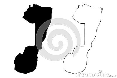 Omdurman City Republic of the Sudan, Khartoum State map vector illustration, scribble sketch City of Omdurman map Vector Illustration