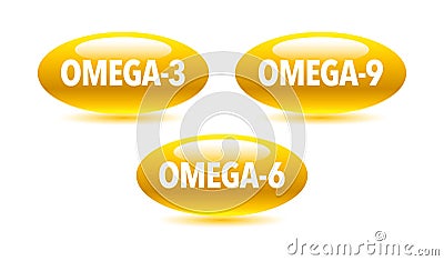 Omega 3 Source vector round badge logo icon Vector Illustration