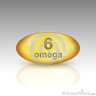 Omega 6. vitamin drop pill Stock Photo