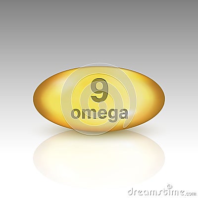 Omega 9. vitamin drop pill Stock Photo