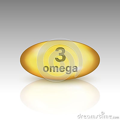 Omega 3. vitamin drop pill Stock Photo