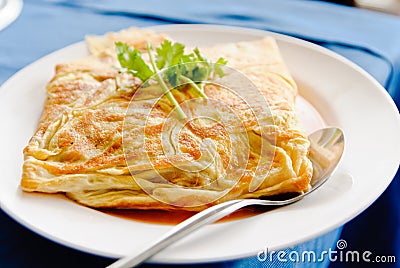 Omelet with herbs Stock Photo