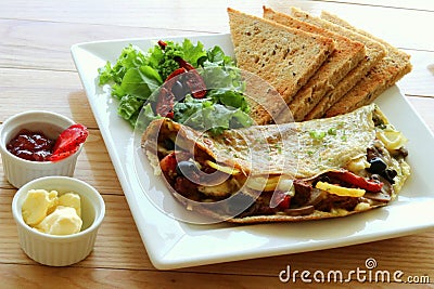 The Omelete Platter Stock Photo