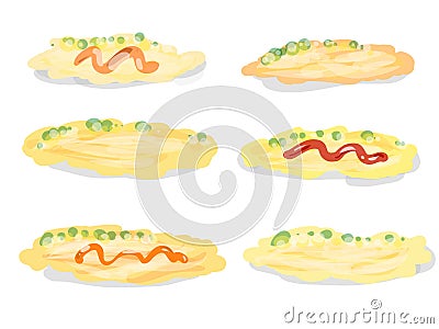 Omelet cooking Stock Photo