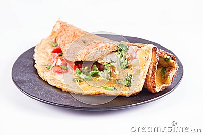 Omelette on a plate Stock Photo