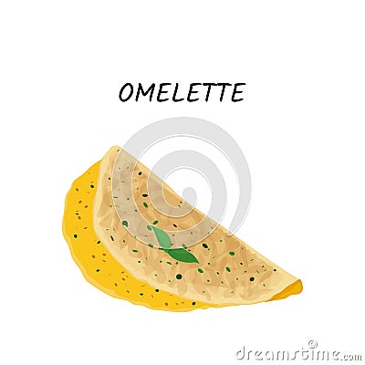 Omelette vector meal illustration. Isolated on white background. Vector Illustration