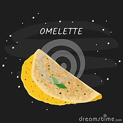 Omelette vector meal illustration. Isolated on white background. Vector Illustration