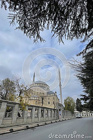 Omer duruk mosque external view with minarets in atakoy district. Editorial Stock Photo