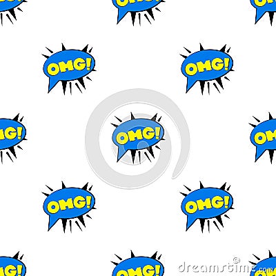 Omg speech bubble pattern seamless vector Vector Illustration