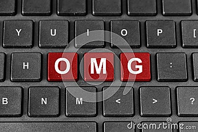 OMG or Oh My God word on keyboard Stock Photo