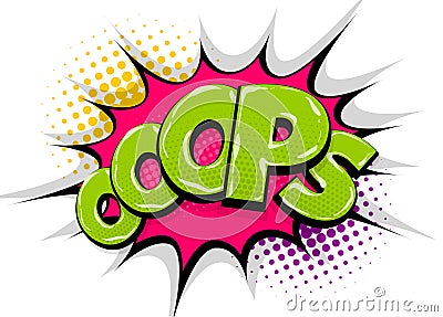 Omg ouch oops pop art comic text speech bubble Vector Illustration