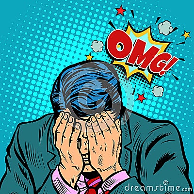 OMG shame businessman Vector Illustration