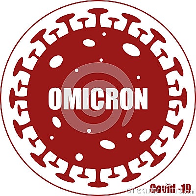 Omicron images red. Omicron logo vector. Omicron new virus strain vector Vector Illustration