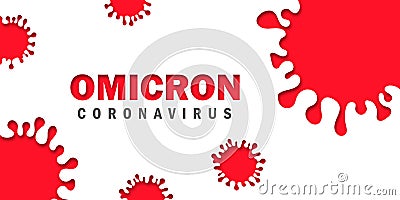 Omicron variant of COVID-19, which New strain of coronavirus. Omicron. Red Vector illustratoin Vector Illustration