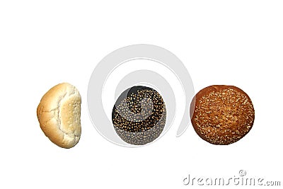 Omission points made of three scones on white background flat lay Stock Photo