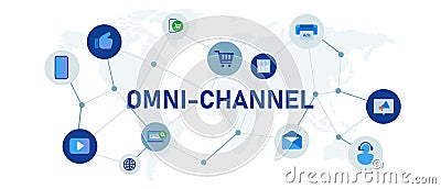 omni-channel commerce shopping integrated distribution channel in transaction Stock Photo