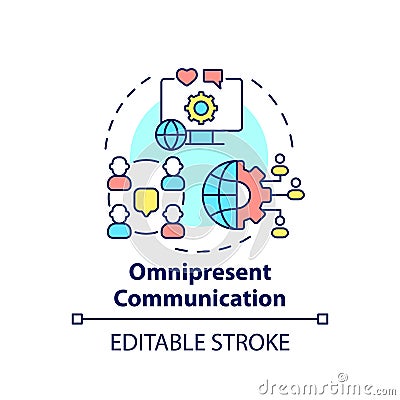 Omnipresent communication concept icon Vector Illustration