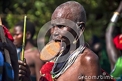 Women from the African tribe Mursi, Ethiopia Editorial Stock Photo