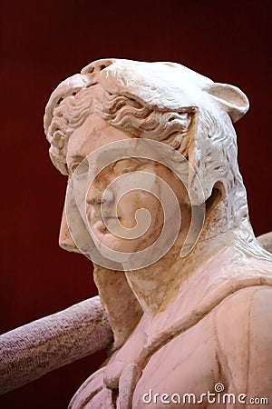 The mythical Lydian queen Omphale. Ancient Roman statue, close-up Editorial Stock Photo