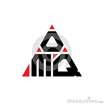 OMP triangle letter logo design with triangle shape. OMP triangle logo design monogram. OMP triangle vector logo template with red Vector Illustration