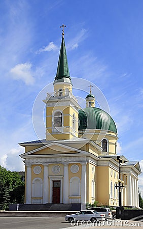 Omsk,the building of the St. Nicholas Cossack Cathedral Stock Photo
