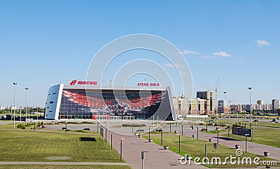 Omsk, Russia - August 31, 2014: view of sports complex 'Arena Omsk' Editorial Stock Photo