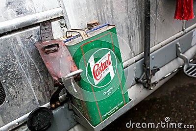Omsk, Russia - June 11, 2013: Castrol oil vintage package Editorial Stock Photo