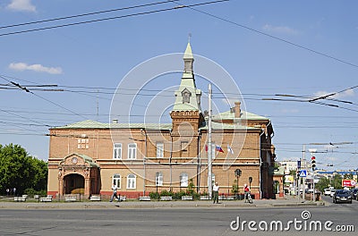 OMSK, RUSSIA - JUNE 12, 2015: Historic building of city Council Editorial Stock Photo