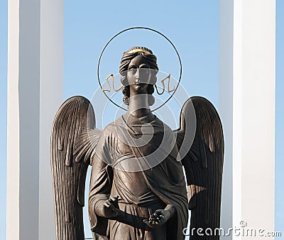 Omsk, Russia - September 21, 2016: sculpture of Angel Stock Photo