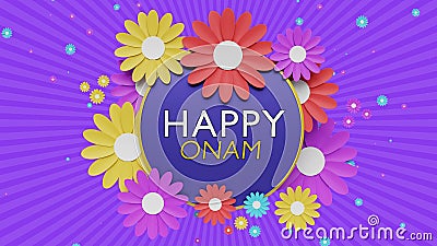 Onam greetings background 3d rendering Stock Photo