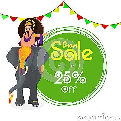 Onam Sale Poster, Banner or Flyer design. Cartoon Illustration