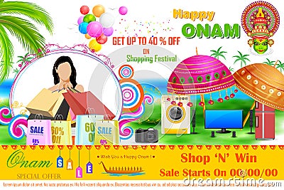 Onam Sale and promotion offer Vector Illustration