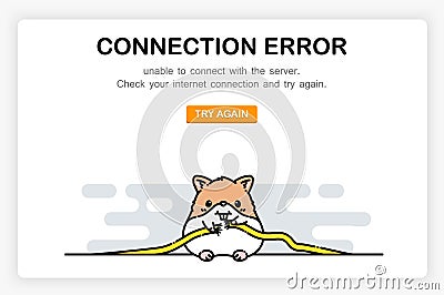 Onboarding screens design in Connection error warning. Modern and simplified vector illustration Vector Illustration