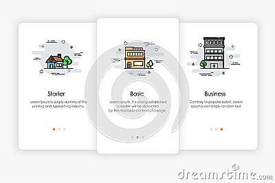 Onboarding screens design in Level concept. Vector Illustration